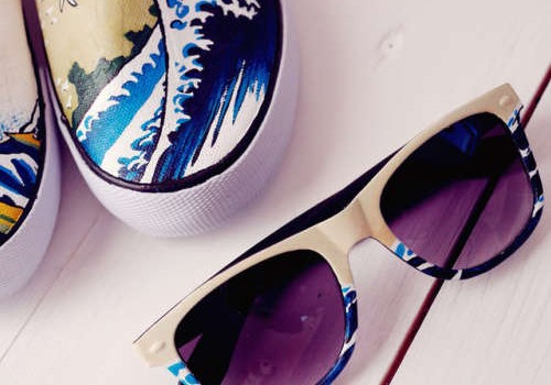 Shoes with matching sunglasses.